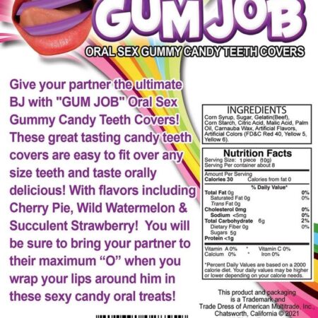 Gum Job Oral Sex Gummy Candy Teeth Covers Assorted Flavors (6 Pack)