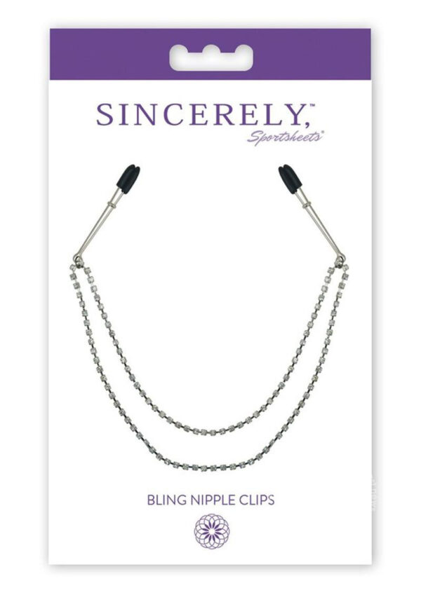 Sincerely Bling Nipple Clips 20in - Silver/Black