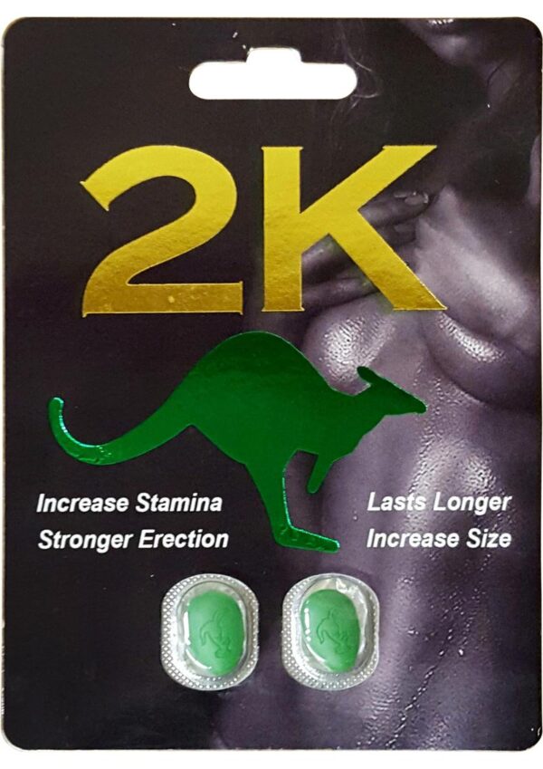 Kangaroo 2K For Him Sexual Enhancement 2ct - Green