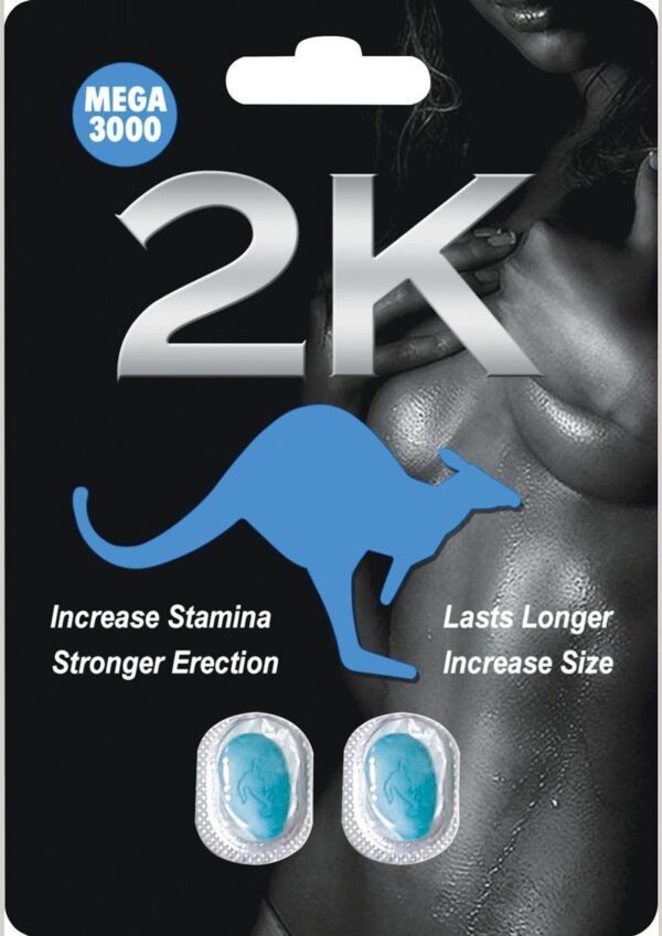 Kangaroo 2k Mega 3000 For Him Sexual Enhancement 2ct - Blue