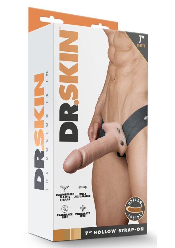 Dr. Skin Silver Collection Hollow Strap-On with Dildo 7in - Vanilla