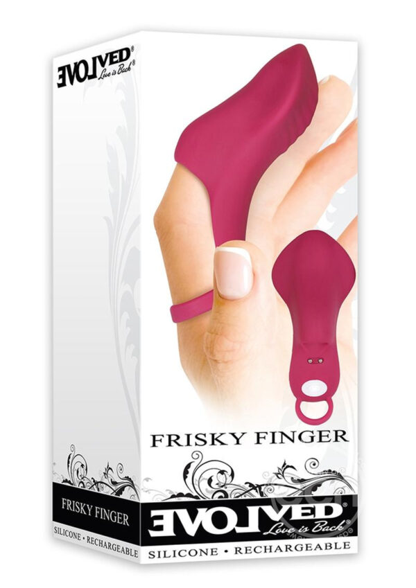 Frisky Finger Rechargeable Silicone Finger-Grip Vibrator - Burgundy