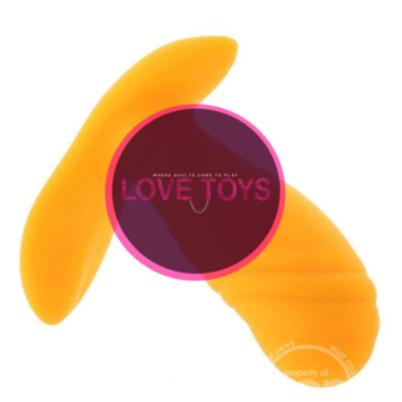 Creamsicle Silicone Rechargeable Wearable Vibrator with Remote Control - Orange/White