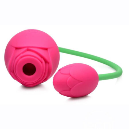 Inmi Bloomgasm Rose Duet 15x Silicone Rechargeable Vibrating & Sucking Clit Stimulator - Pink