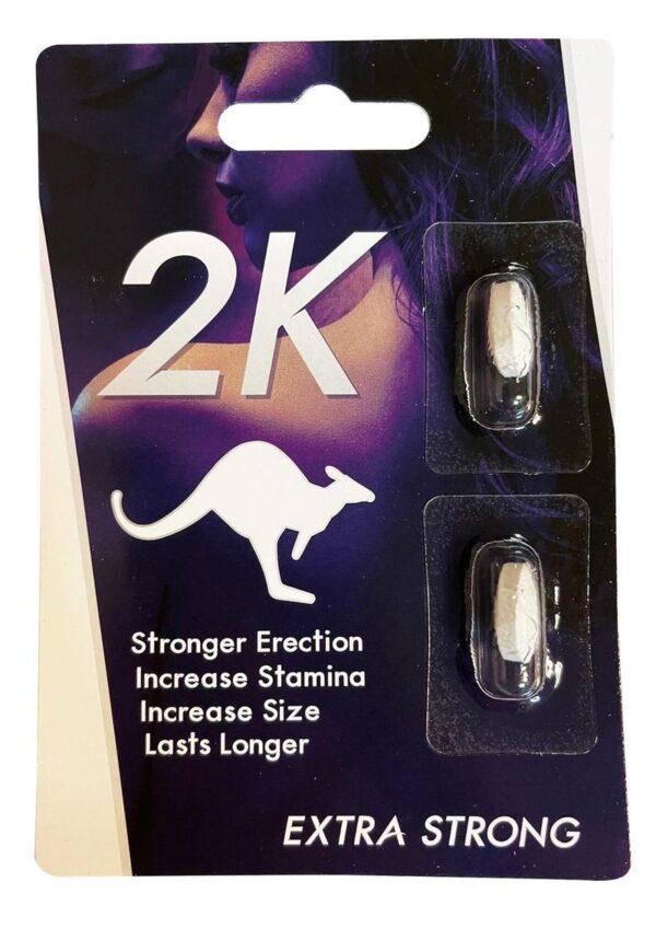 Kangaroo 2K Extra Strong For Him Sexual Enhancement 2ct - White