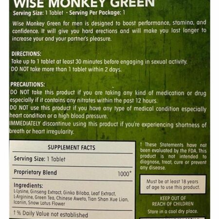 Wise Monkey For Him Sexual Enhancement 1ct - Green