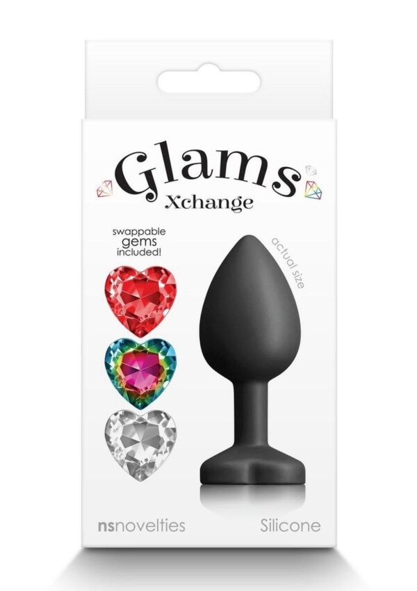 Glams Xchange Heart Silicone Anal Plug - Small - Black