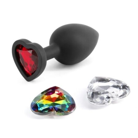 Glams Xchange Heart Silicone Anal Plug - Small - Black