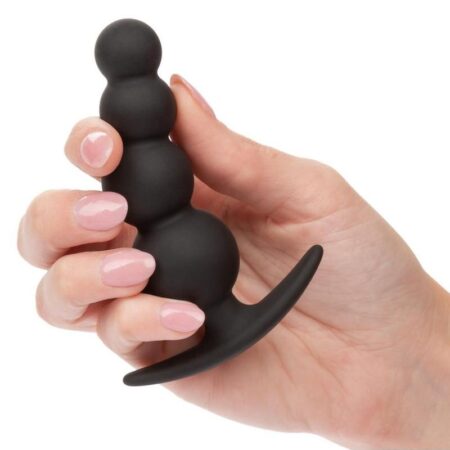 Boundless Beaded Silicone Anal Plug - Black