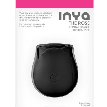 Inya The Rose Silicone Rechargeable Clitoral Stimulator - Black