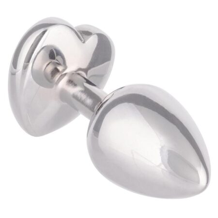 Jewel Ruby Heart Aluminum Anal Plug - Small - Red