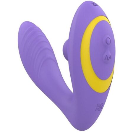 Romp Reverb Rechargeable Silicone G-Spot Vibrator with Clitoral Air Stimulator - Purple