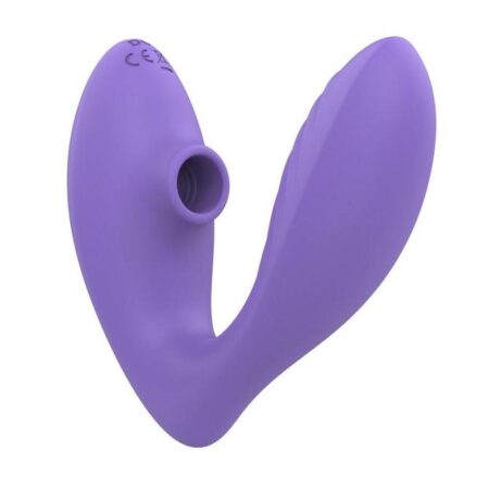 Romp Reverb Rechargeable Silicone G-Spot Vibrator with Clitoral Air Stimulator - Purple