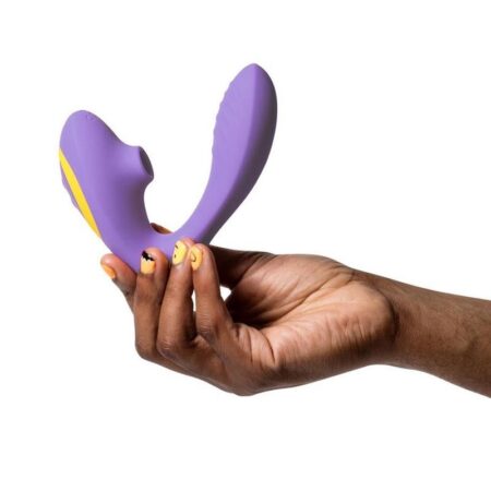 Romp Reverb Rechargeable Silicone G-Spot Vibrator with Clitoral Air Stimulator - Purple