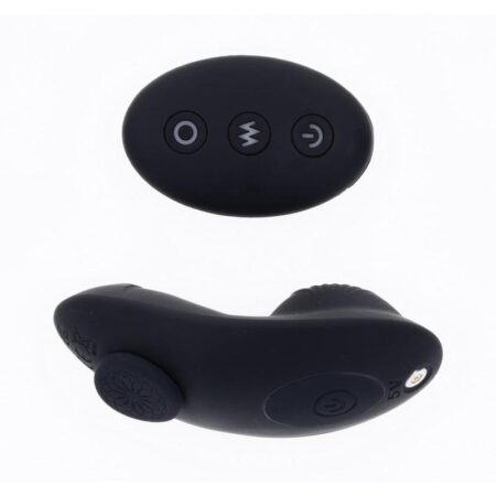 Hidden Pocket Strap-On with Remote Controlled Vibrator - Black