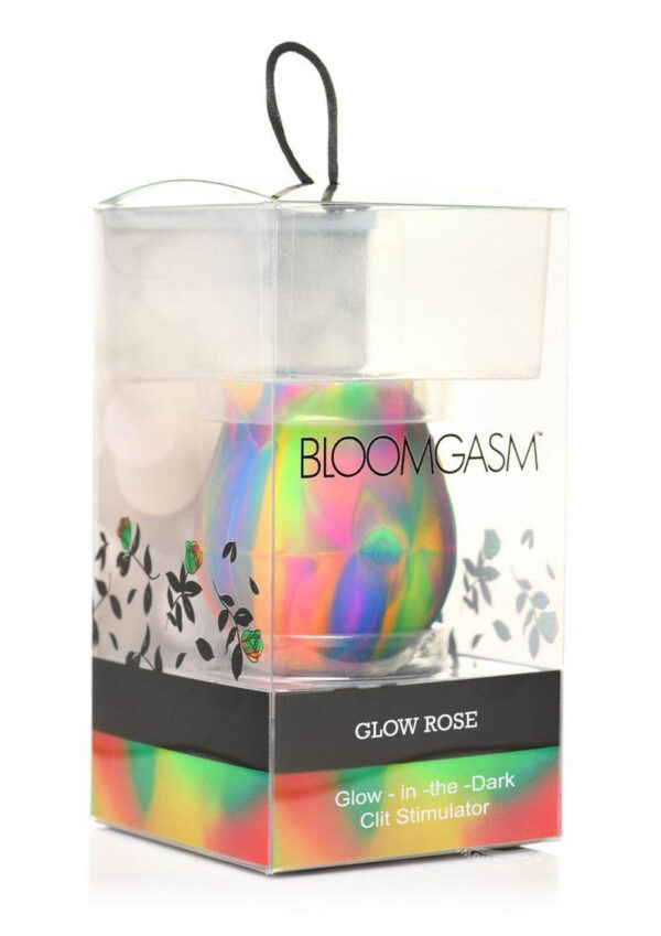 Bloomgasm Glow Rose Rechargeable Silicone Glow-in-the-Dark Rose Clit Stimulator - Multicolor