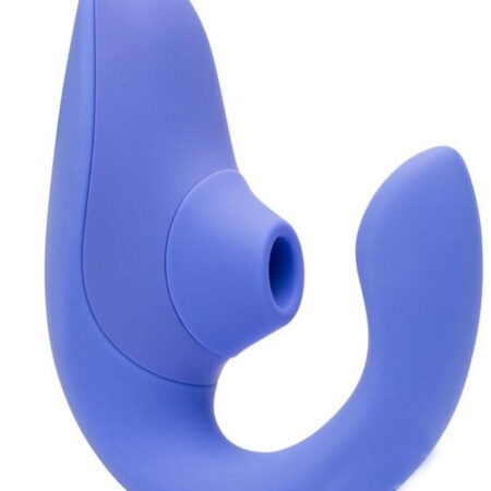 Womanizer Blend Rechargeable Silicone Vibrator with Clitoral Stimulator - Vibrant Blue