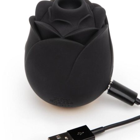 Fifty Shades of Grey Black Rose Rechargeable Silicone Clitoral Stimulator - Black